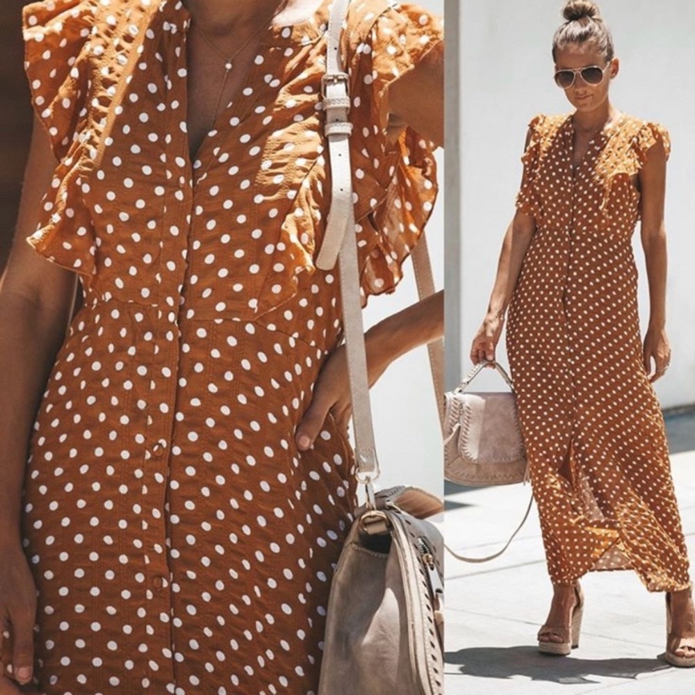 Polka dot maxi dress